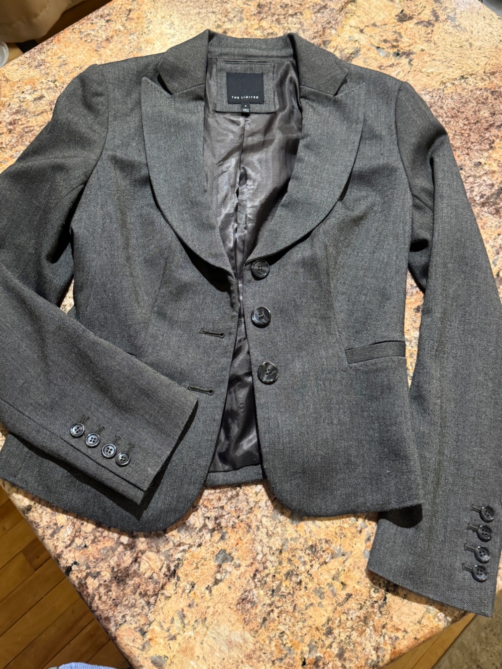 The Limited Gray-Olive green Tailored Blazer